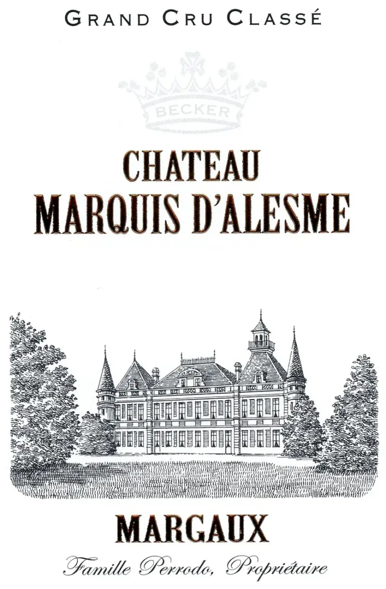 Étiquette Château Marquis d&rsquo;Alesme Becker