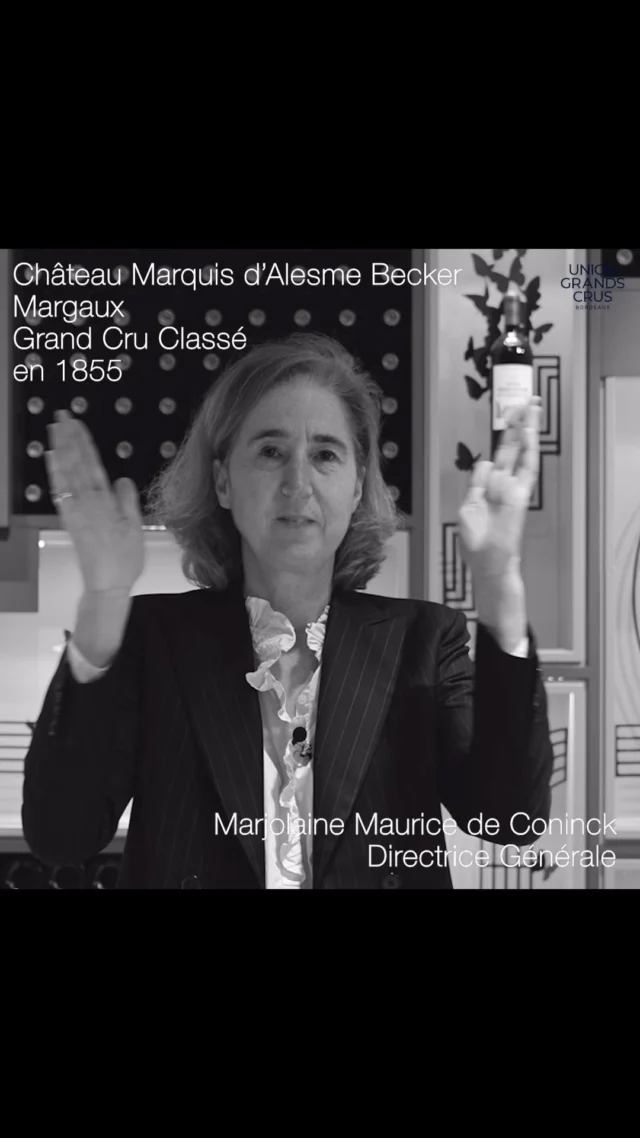 🔍#MEETUGCB

« C’est un vignoble de 15 hectares, un petit jardin médocain, conduit par toute une équipe de vignerons pour peu à peu obtenir les meilleures grappes. »

Marjolaine Maurice de Coninck nous fait entrer dans l’intimité du Château Marquis d’Alesme en nous faisant découvrir son splendide hameau version Marie-Antoinette ainsi que son chai et cuvier qui mêlent l’Orient et l’Occident.